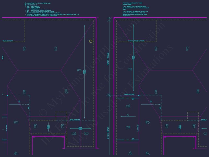Elegant house Design Blueprint – CAD Floor Plan with Details