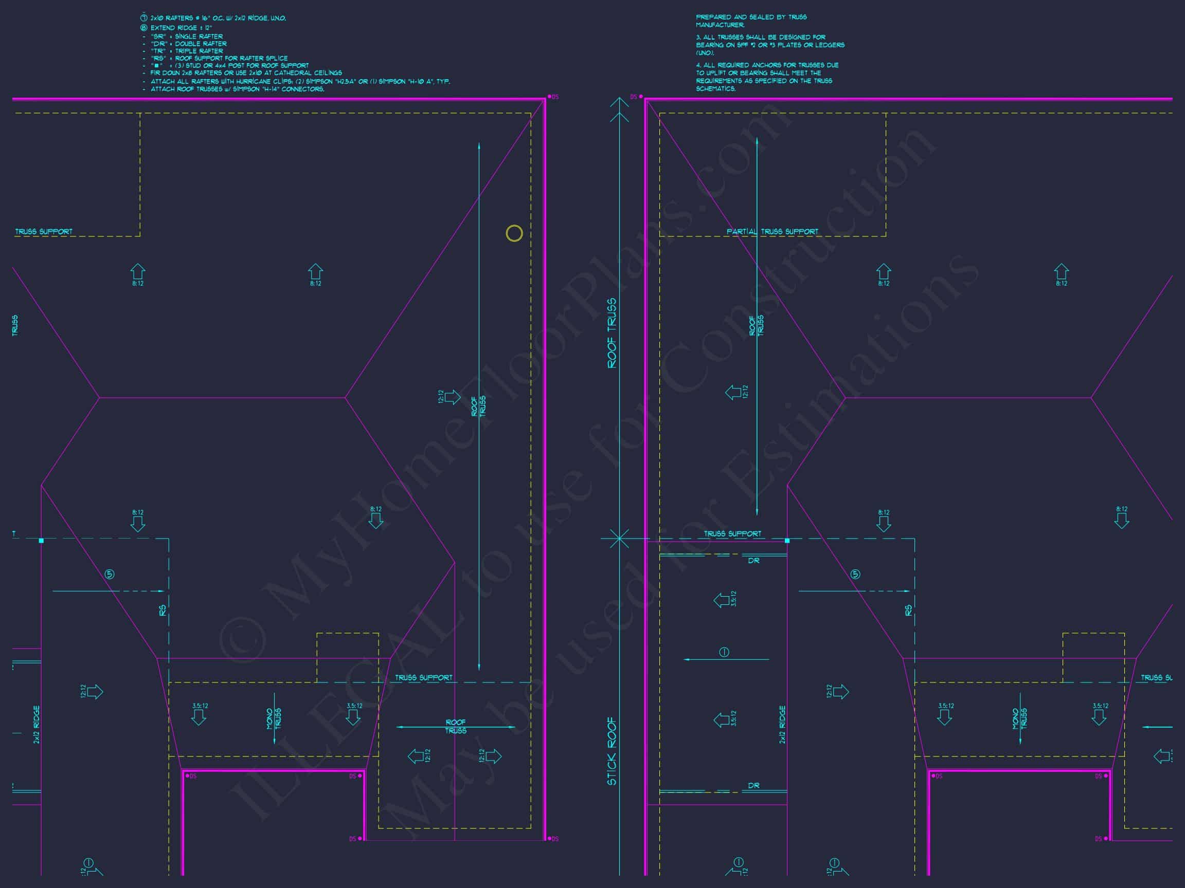 Elegant house Design Blueprint – CAD Floor Plan with Details