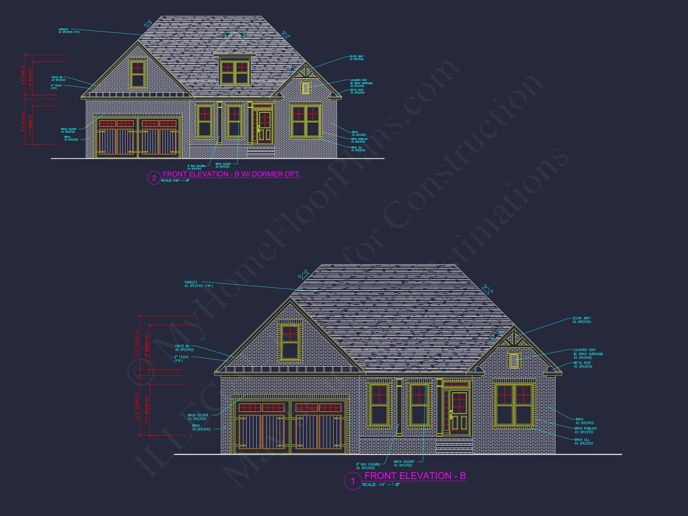 Elegant house Design Blueprint – CAD Floor Plan with Details