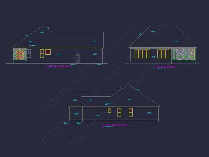 Elegant house Design Blueprint – CAD Floor Plan with Details