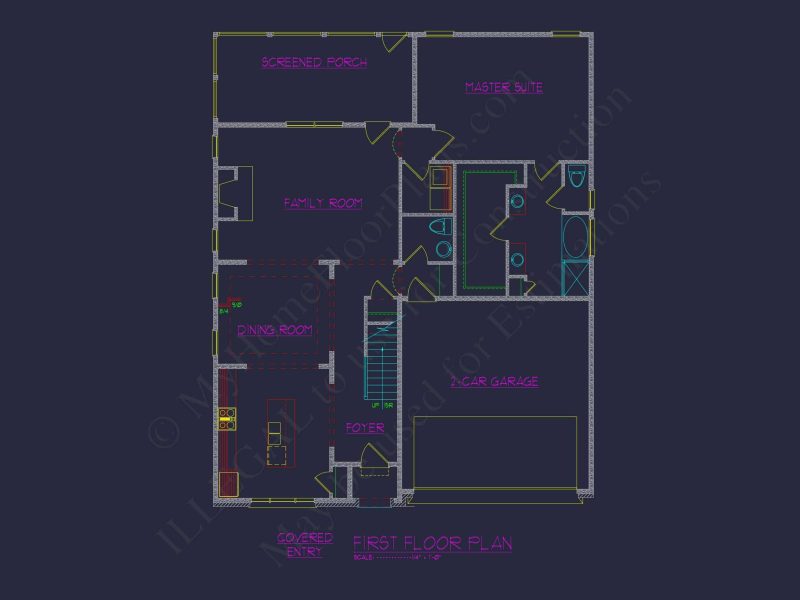 Floor Plan, CAD Blueprint for Builders