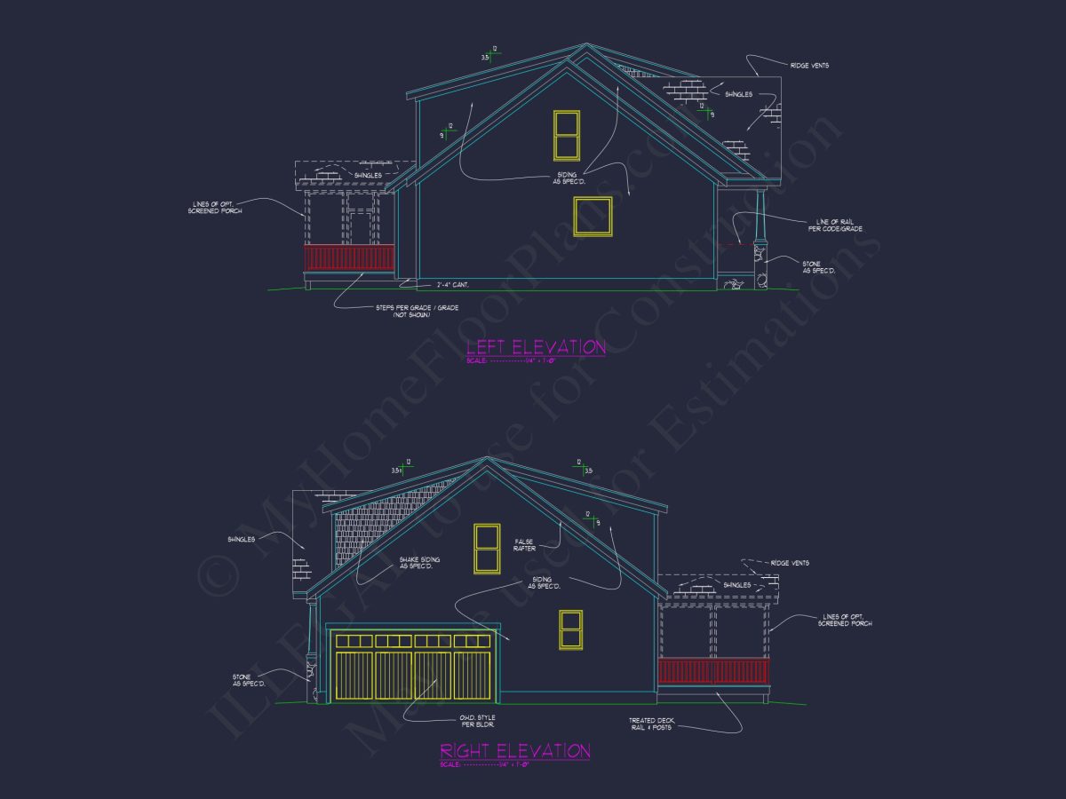 Elegant house Floor Plan: 2-Story CAD Design with 4 Bedrooms