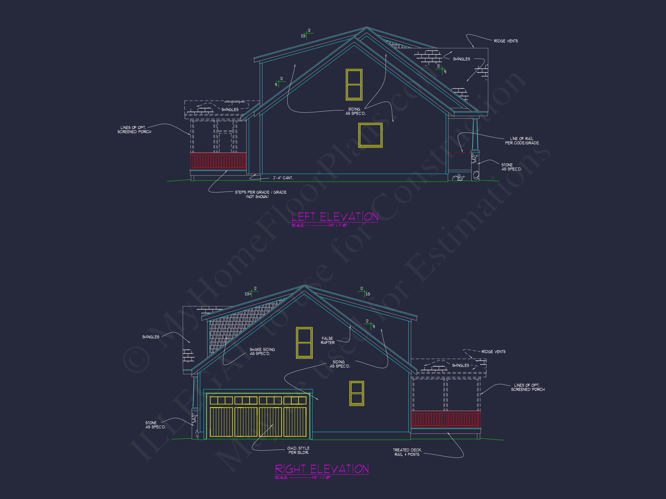 Elegant house Floor Plan: 2-Story CAD Design with 4 Bedrooms