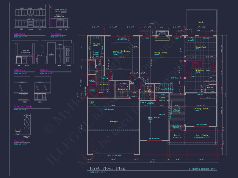 Elegant house Floor Plan: 2-Story Design with 4 Bedrooms & 2-Car Garage