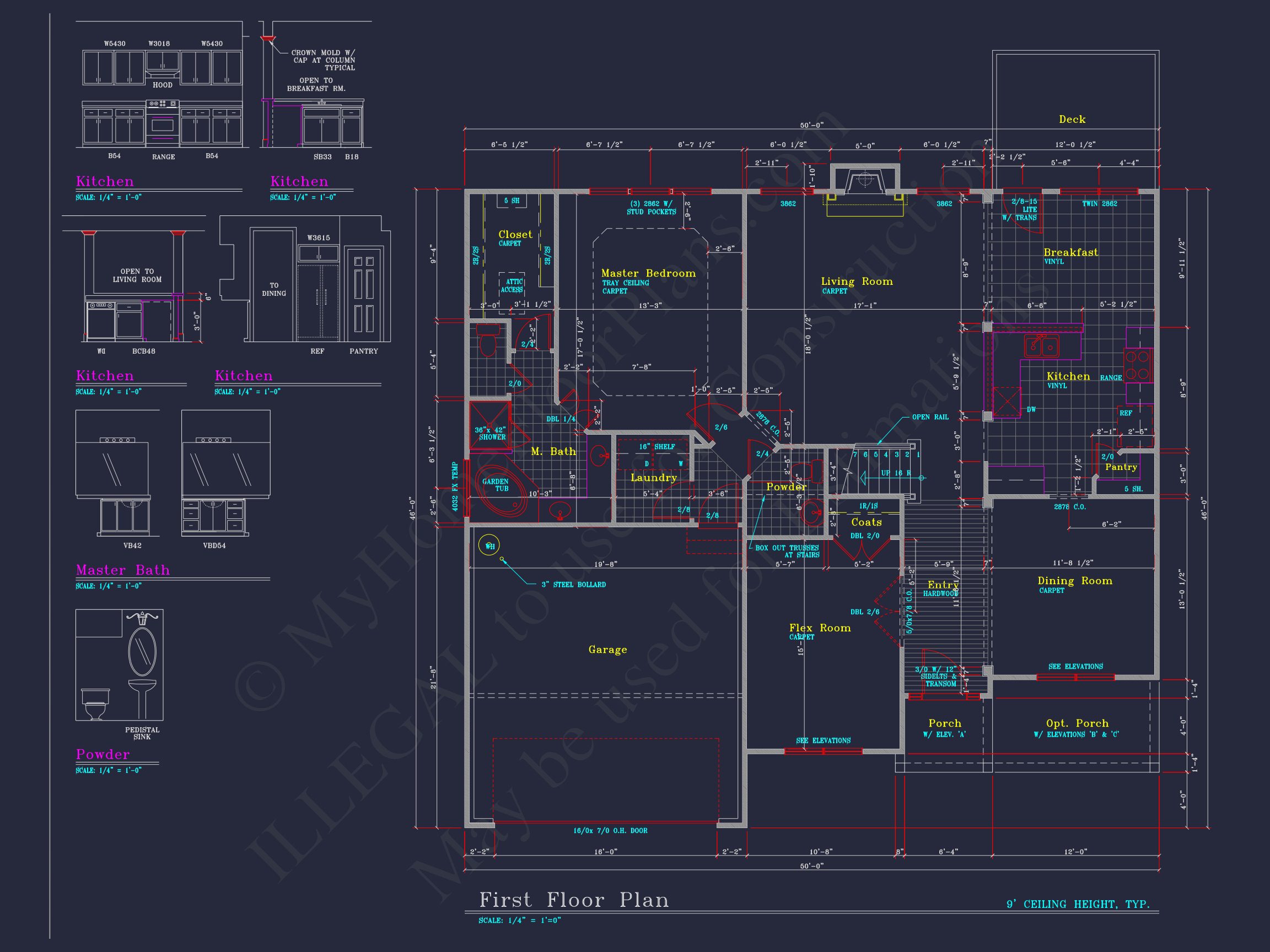 Elegant house Floor Plan: 2-Story Design with 4 Bedrooms & 2-Car Garage