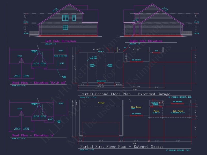 Elegant house Floor Plan: 2-Story Design with 4 Bedrooms & 2-Car Garage