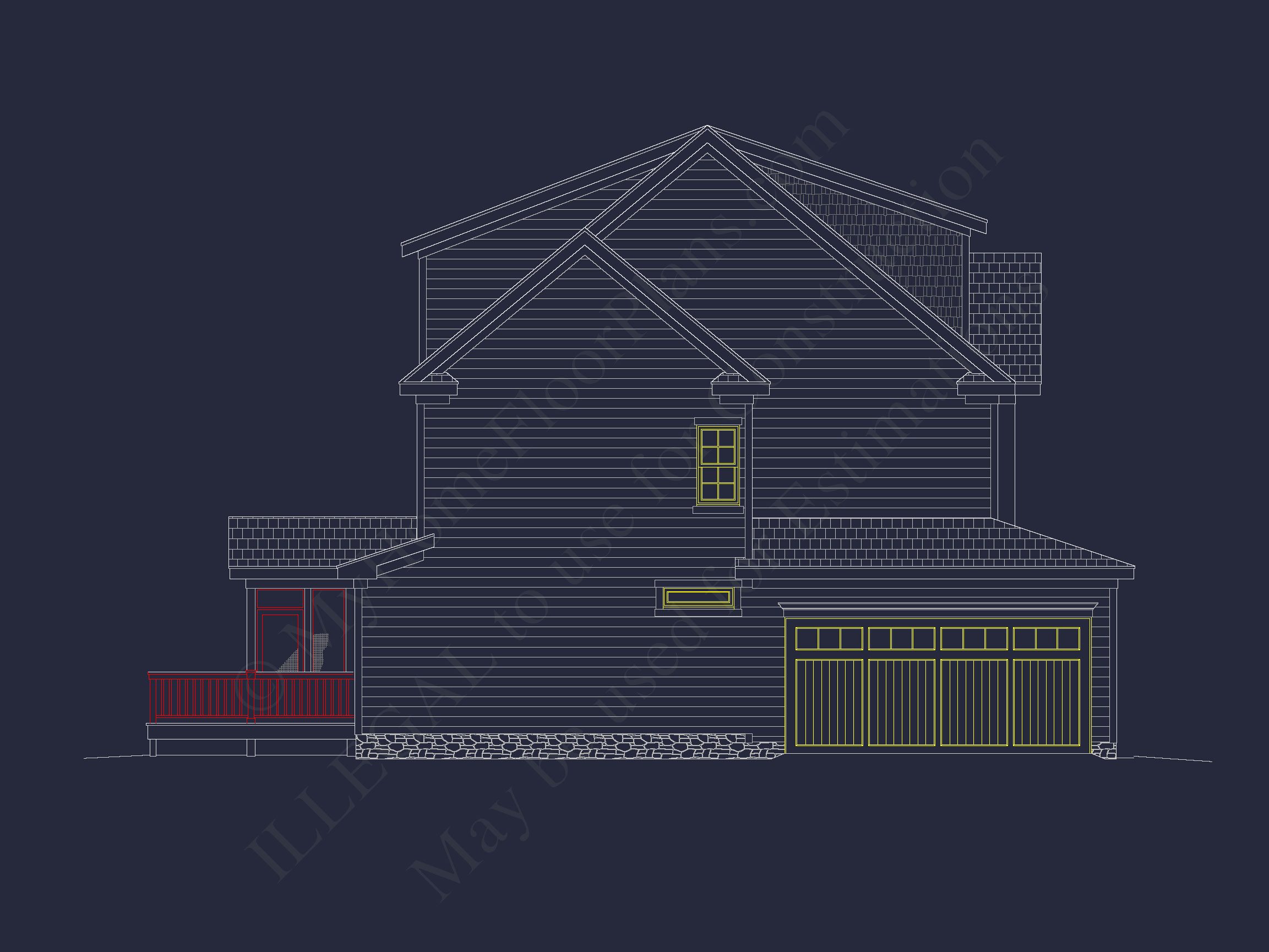 Elegant house Floor Plan Blueprint CAD Design for Builders