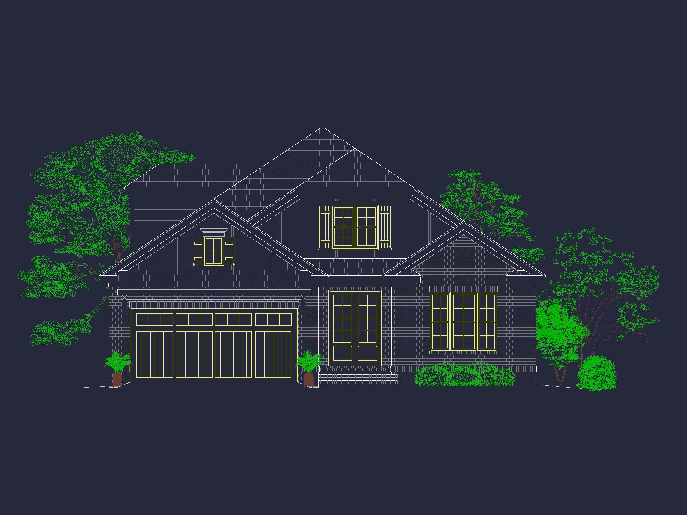 Elegant house Floor Plan Featuring 5 Beds with CAD Designs