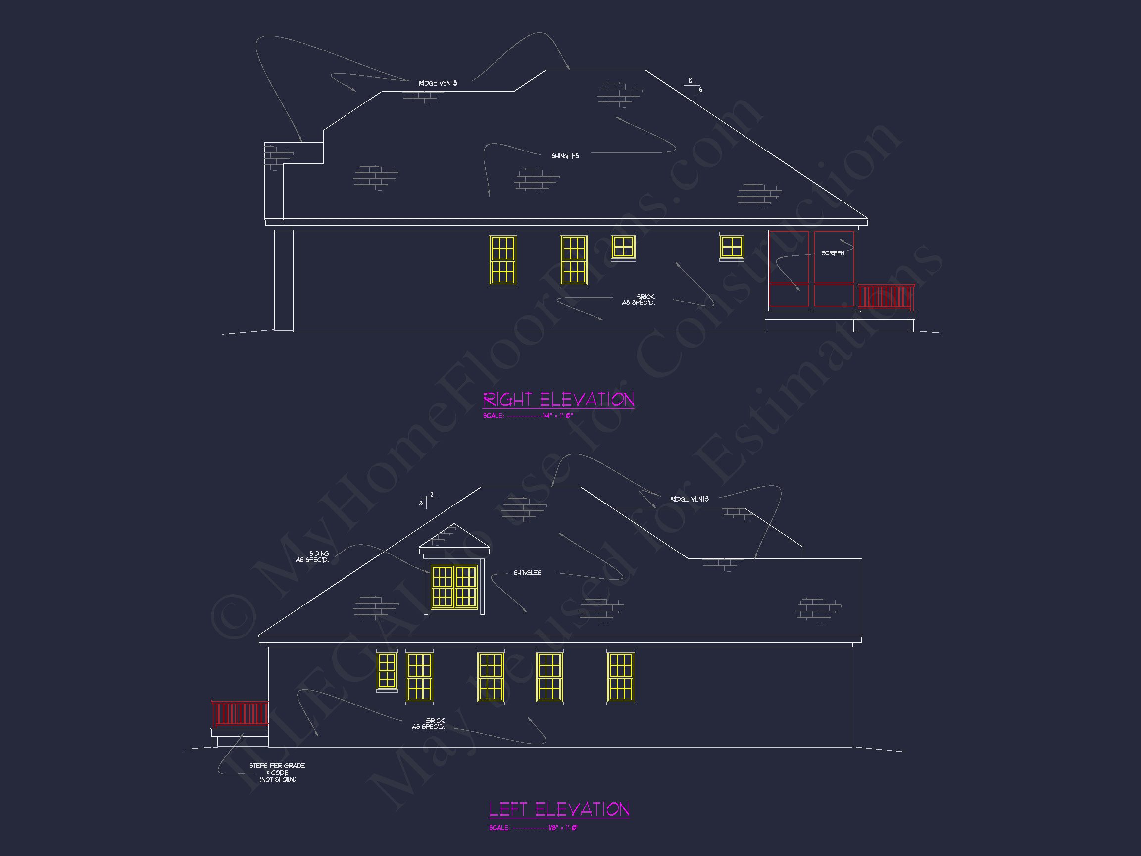 Elegant house Floor Plan Featuring 5 Beds with CAD Designs