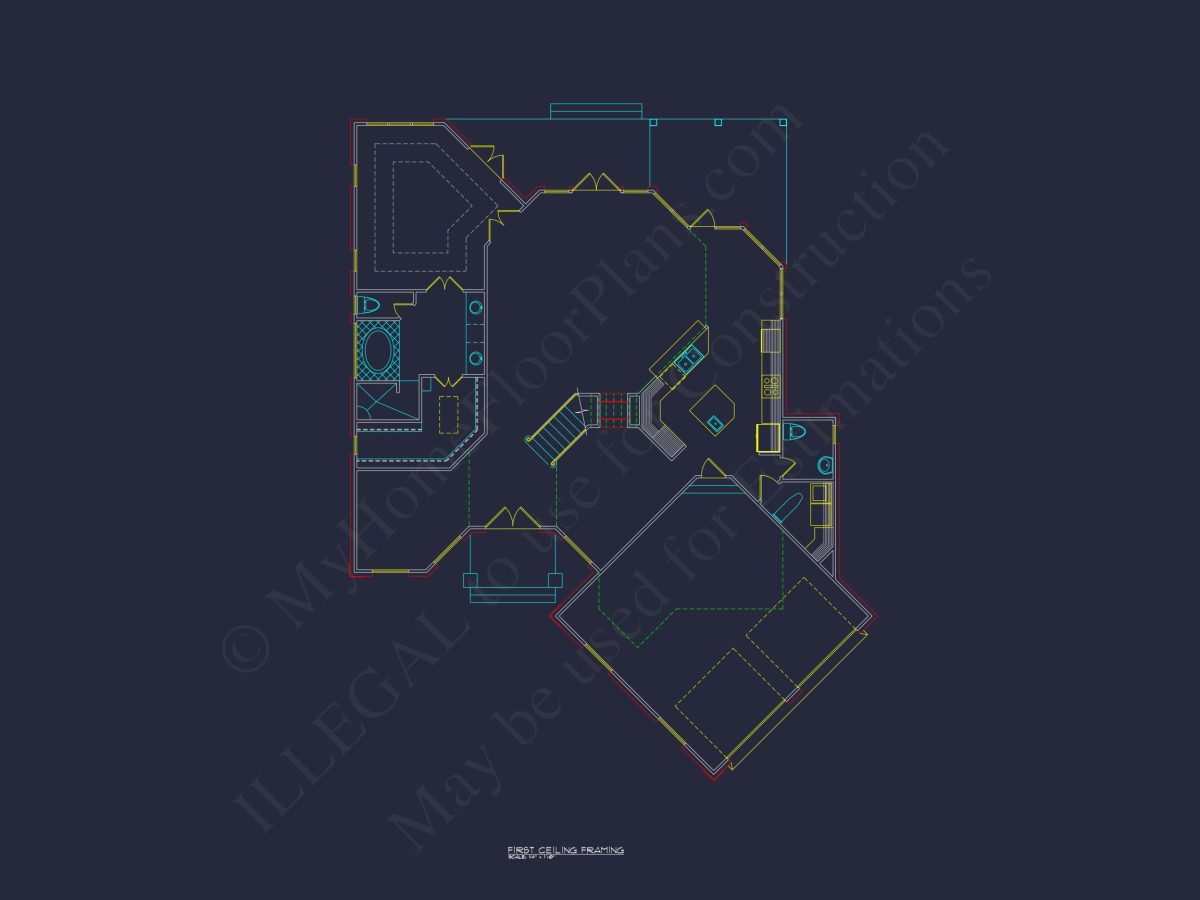 Elegant house Floor Plan with CAD Blueprint & Modern Designs