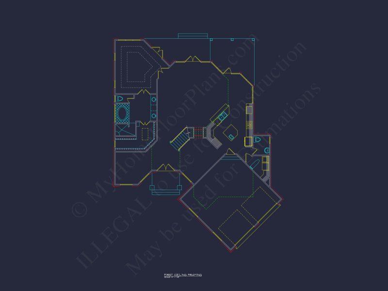 Elegant house Floor Plan with CAD Blueprint & Modern Designs