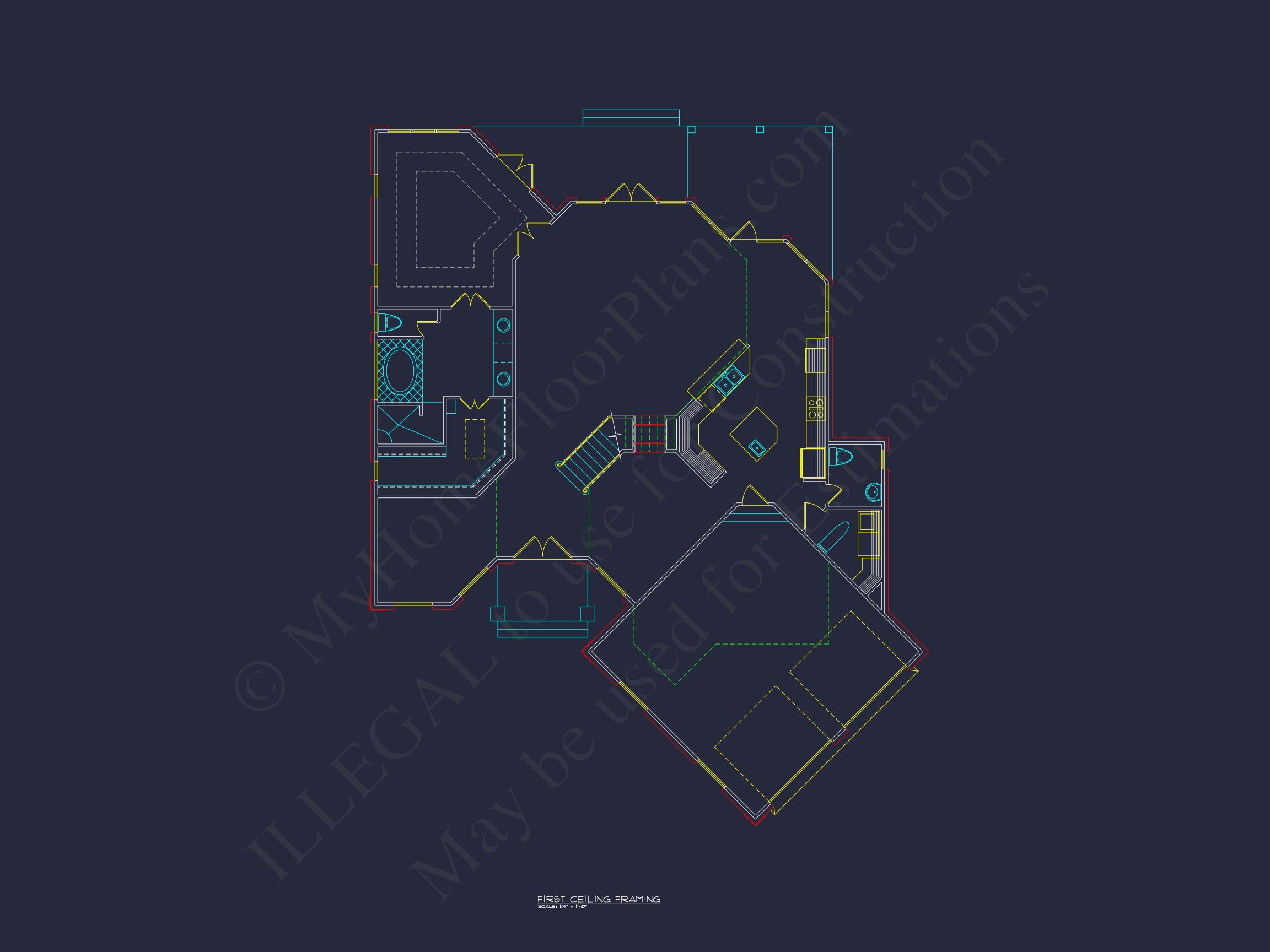 Elegant house Floor Plan with CAD Blueprint & Modern Designs