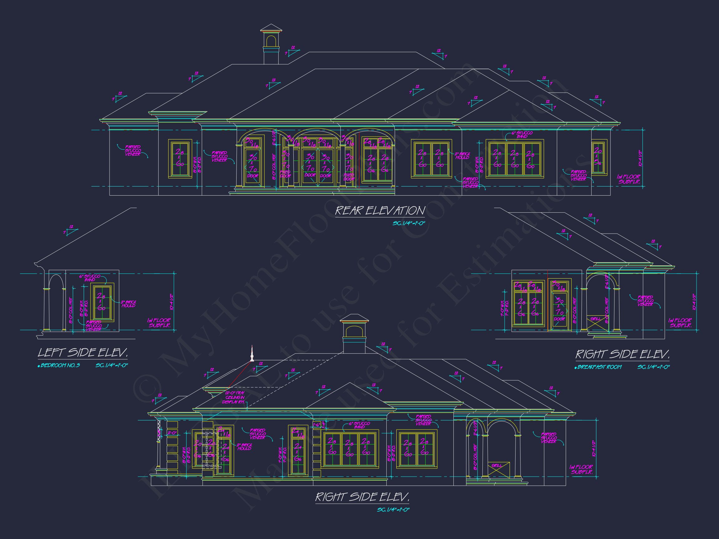 Elegant house Plan: Floor Plan,Blueprint & CAD Designs