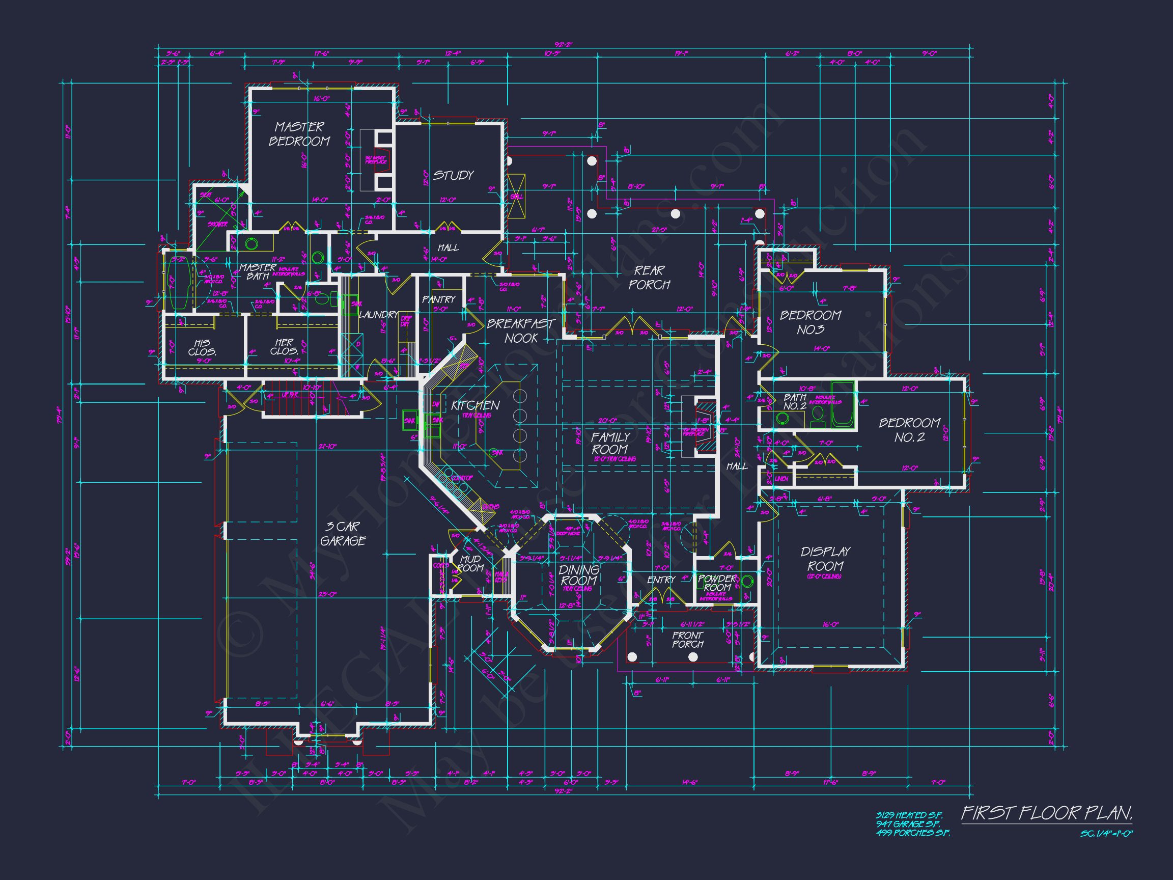 Elegant house Plan: Floor Plan,Blueprint & CAD Designs