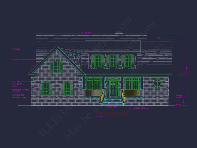 Elegant house Plan with 2 Stories and Colonial Farmhouse Style