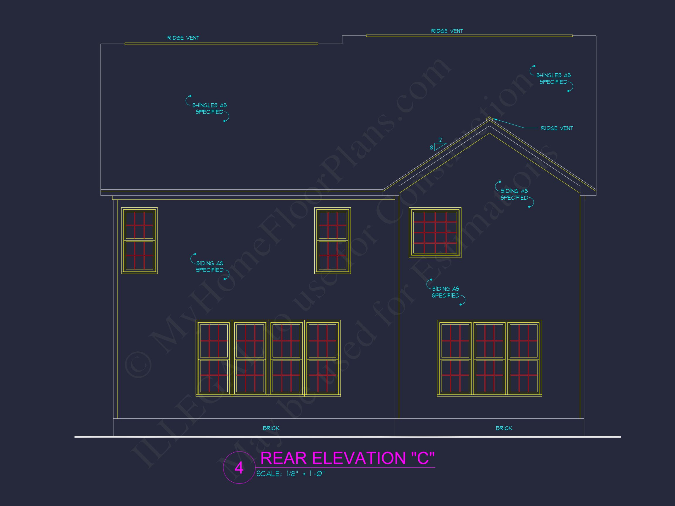 Elegant house Plan with 2-Story CAD Floor Designs and Blueprint