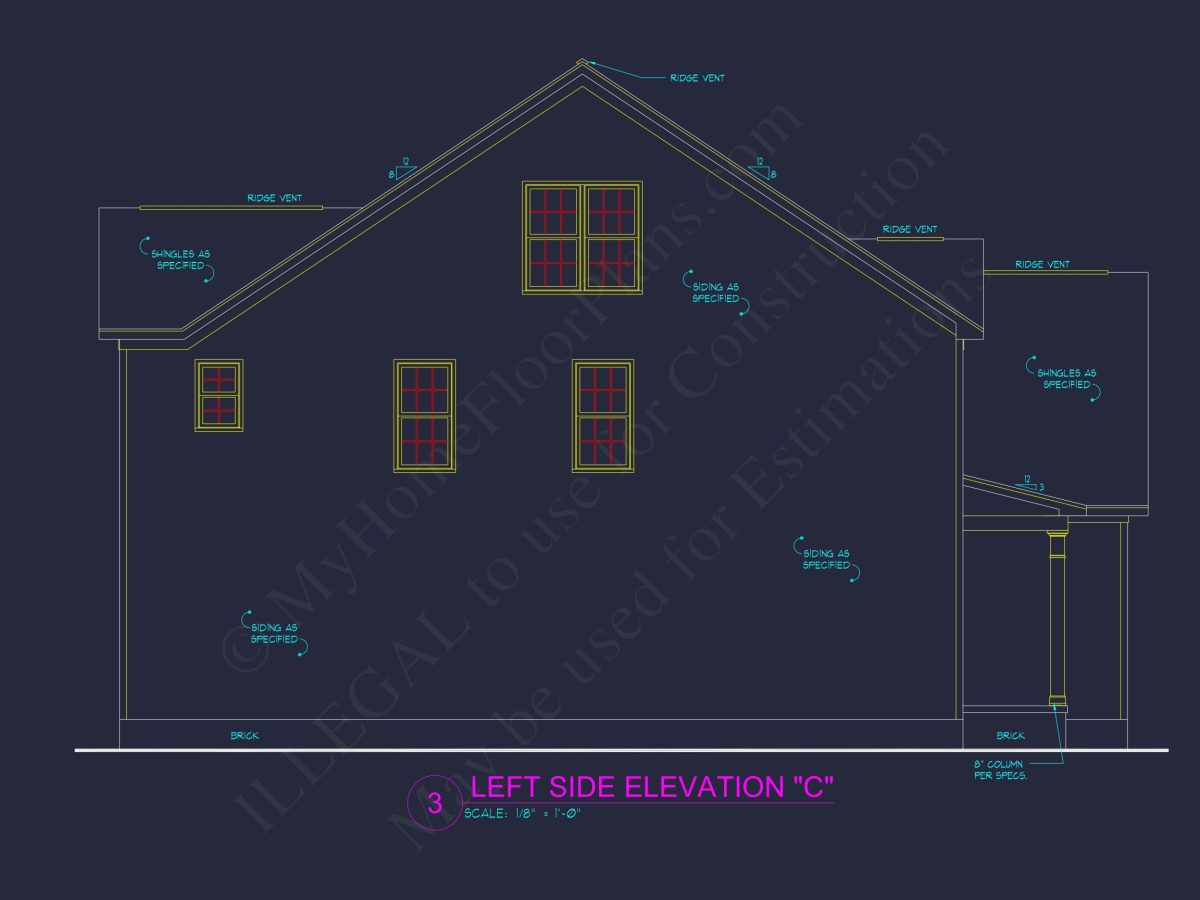 Elegant house Plan with 2-Story CAD Floor Designs and Blueprint
