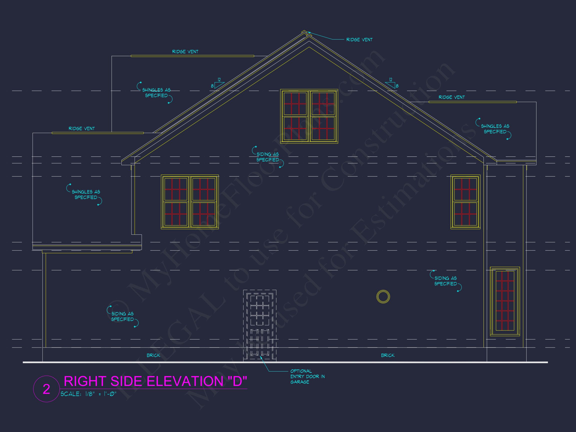 Elegant house Plan with 2-Story CAD Floor Designs and Blueprint