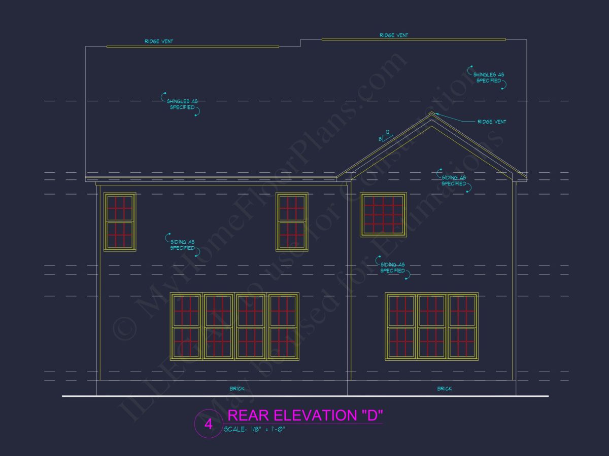 Elegant house Plan with 2-Story CAD Floor Designs and Blueprint