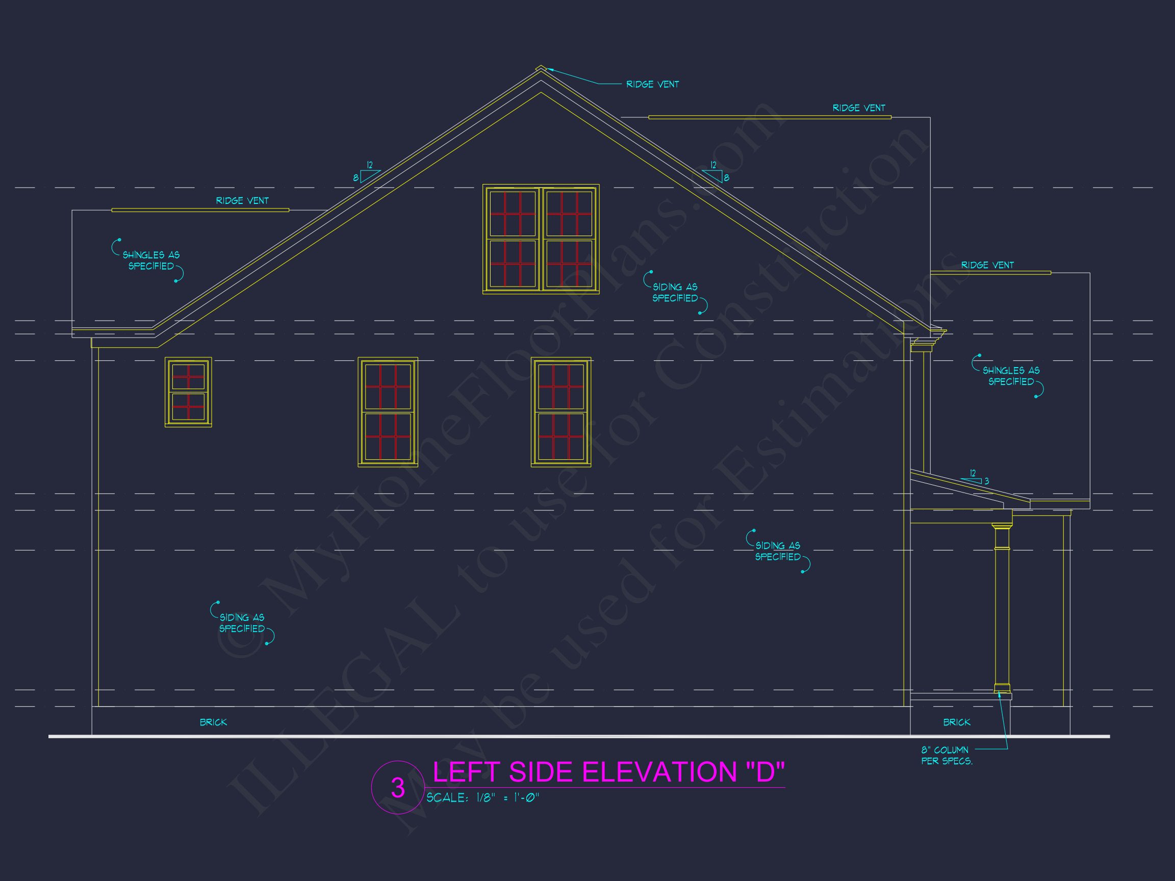 Elegant house Plan with 2-Story CAD Floor Designs and Blueprint