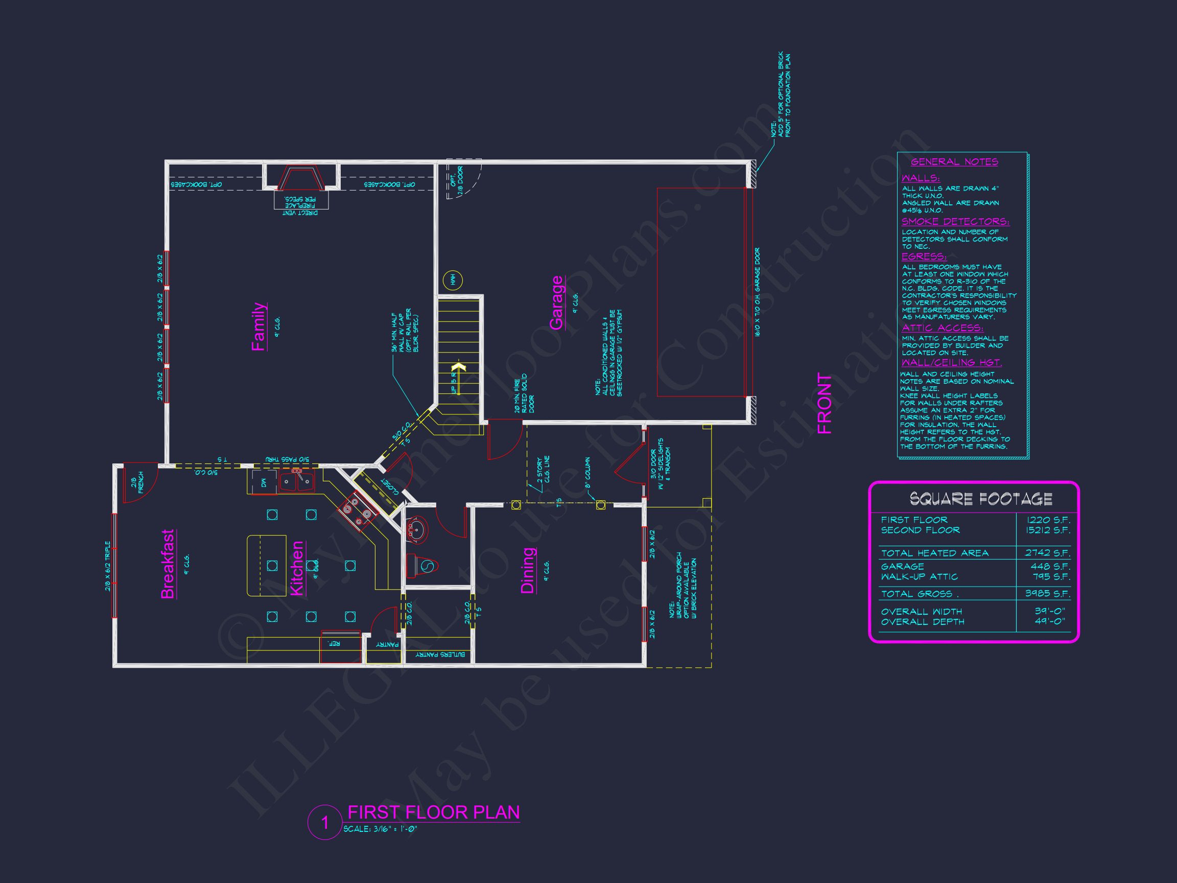 Elegant house Plan with 2-Story CAD Floor Designs and Blueprint