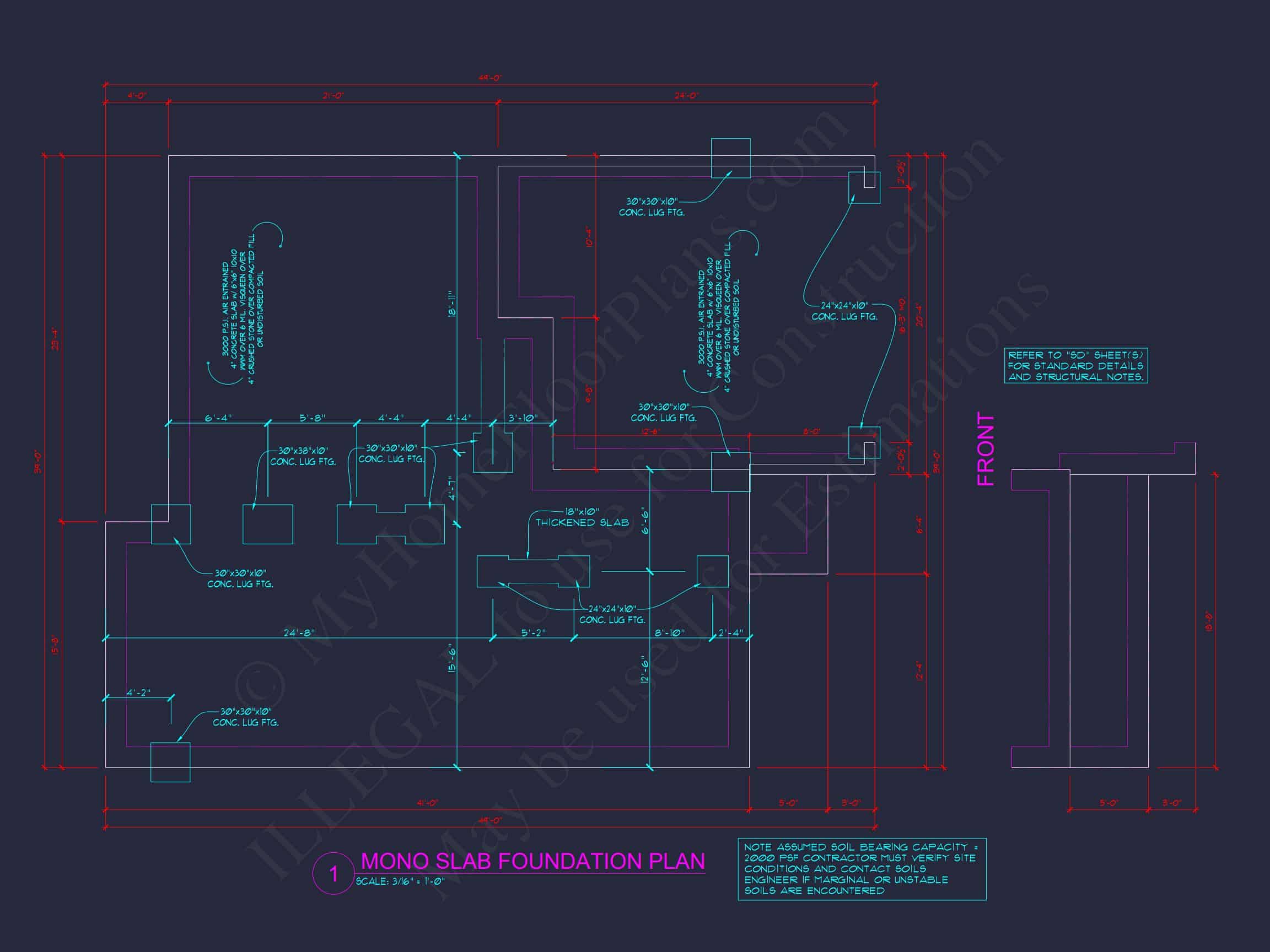 Elegant house Plan with 2-Story CAD Floor Designs and Blueprint