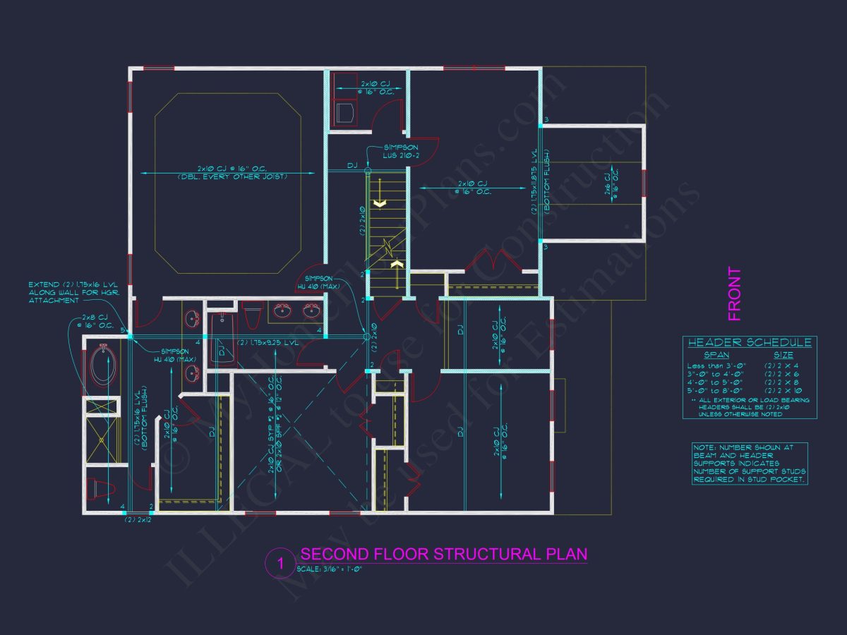 Elegant house Plan with 2-Story CAD Floor Designs and Blueprint