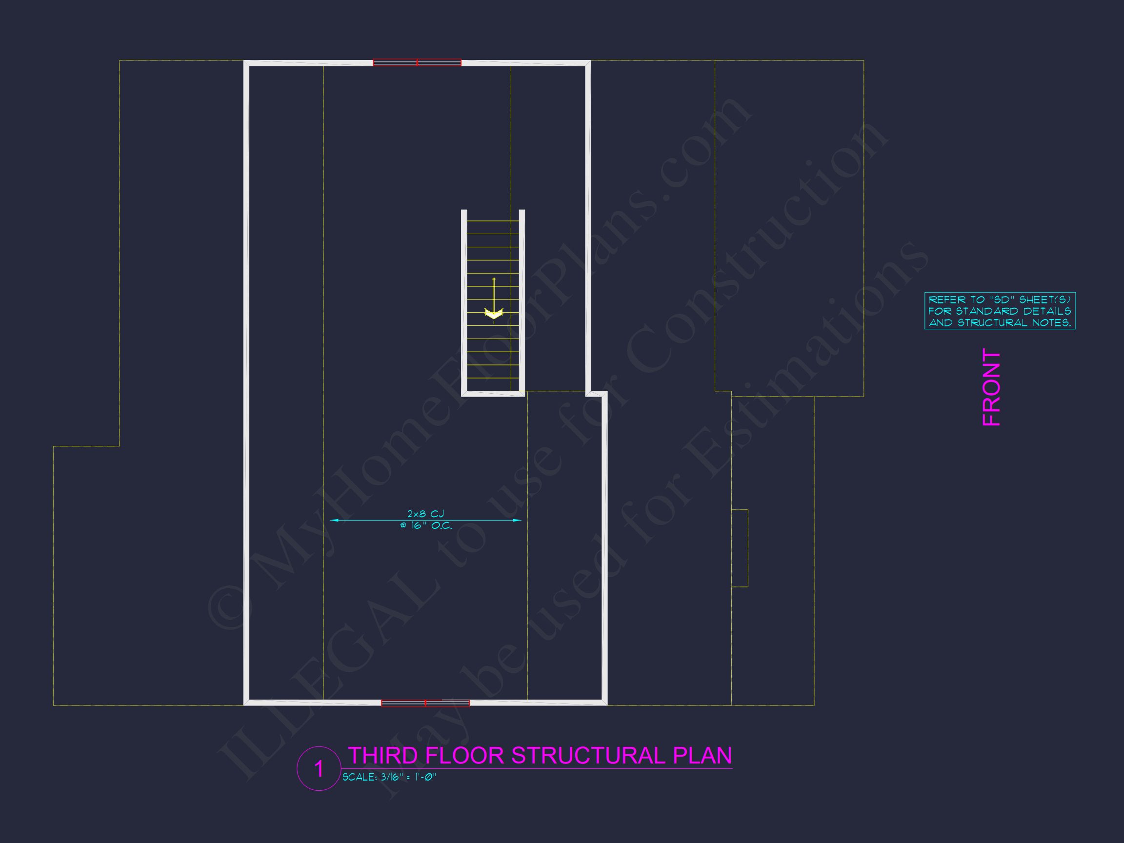 Elegant house Plan with 2-Story CAD Floor Designs and Blueprint