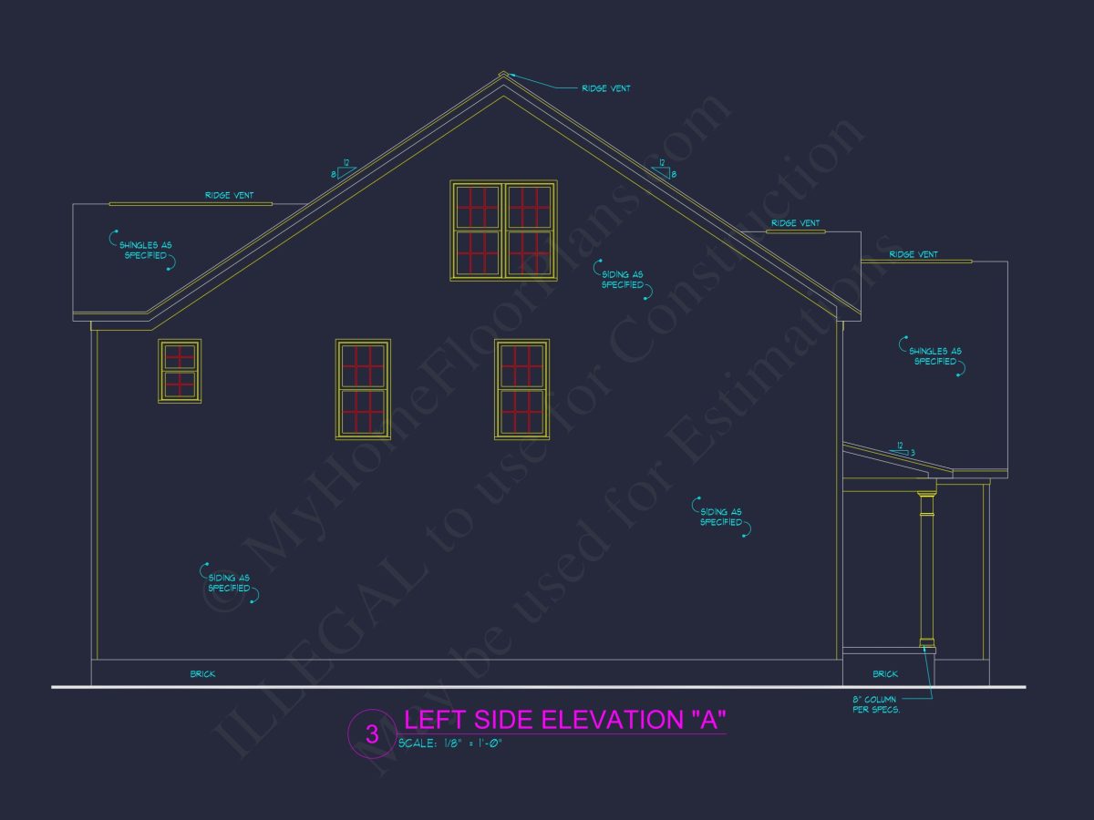 Elegant house Plan with 2-Story CAD Floor Designs and Blueprint