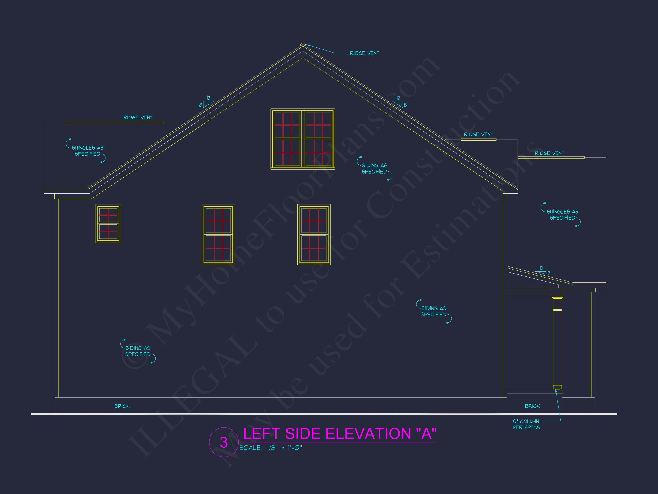 Elegant house Plan with 2-Story CAD Floor Designs and Blueprint