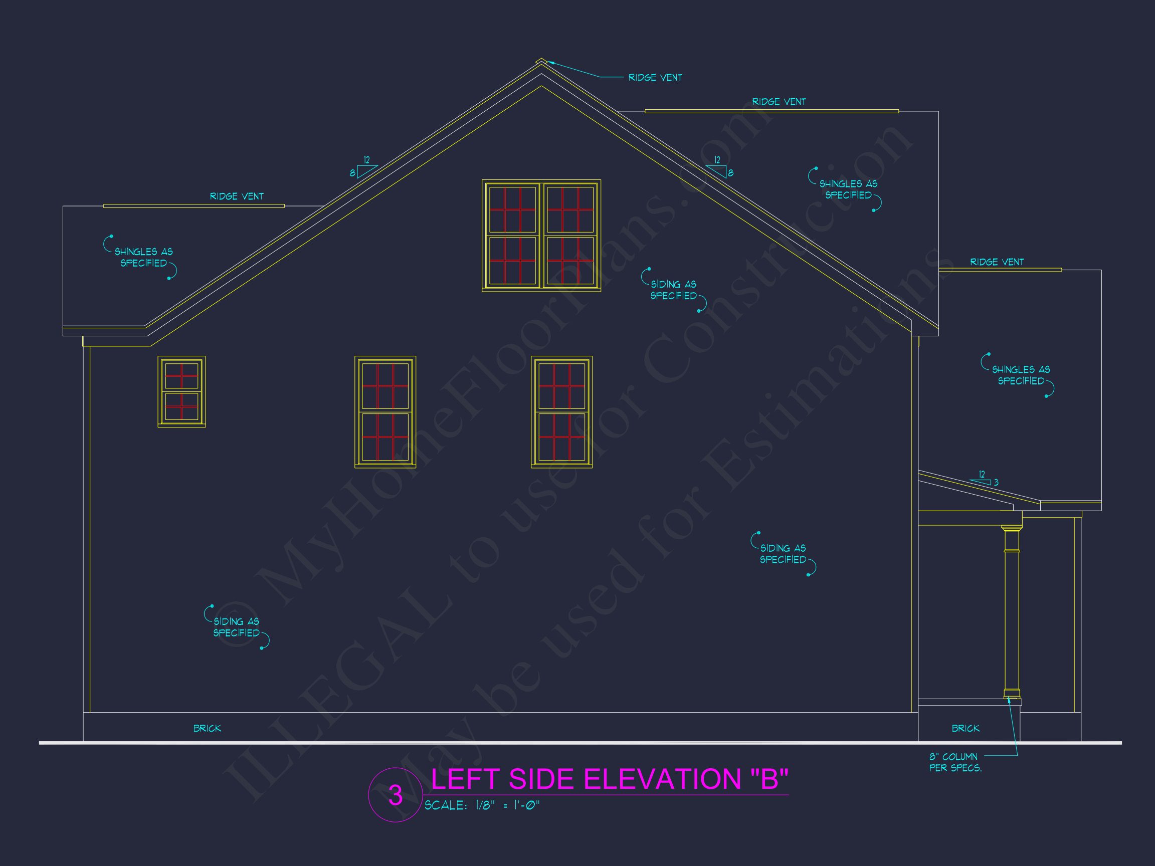 Elegant house Plan with 2-Story CAD Floor Designs and Blueprint