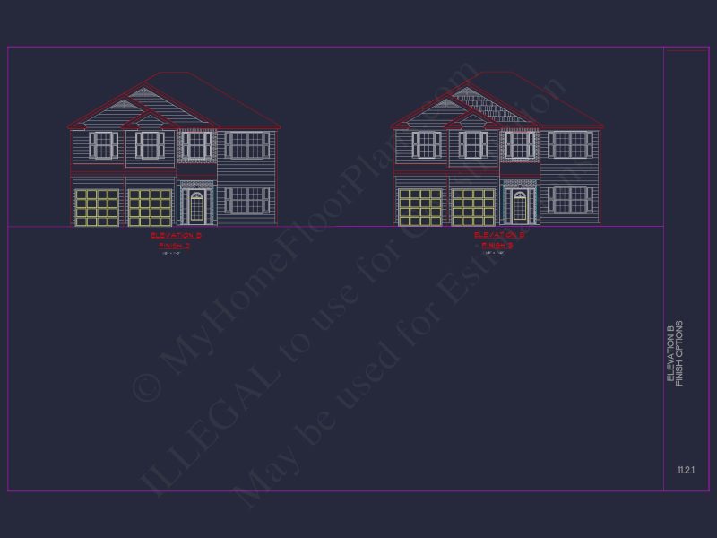 Elegant house Plan with CAD Blueprint and Modern Designs