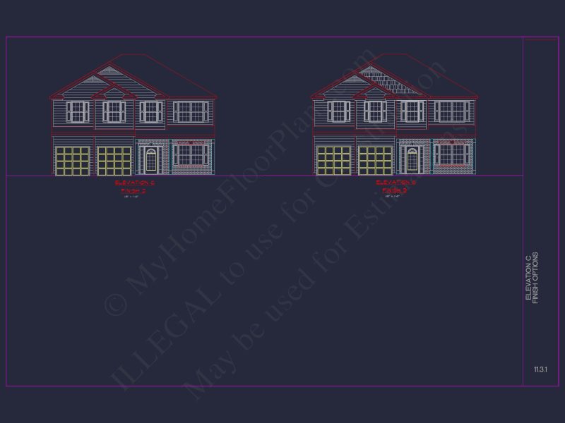 Elegant house Plan with CAD Blueprint and Modern Designs