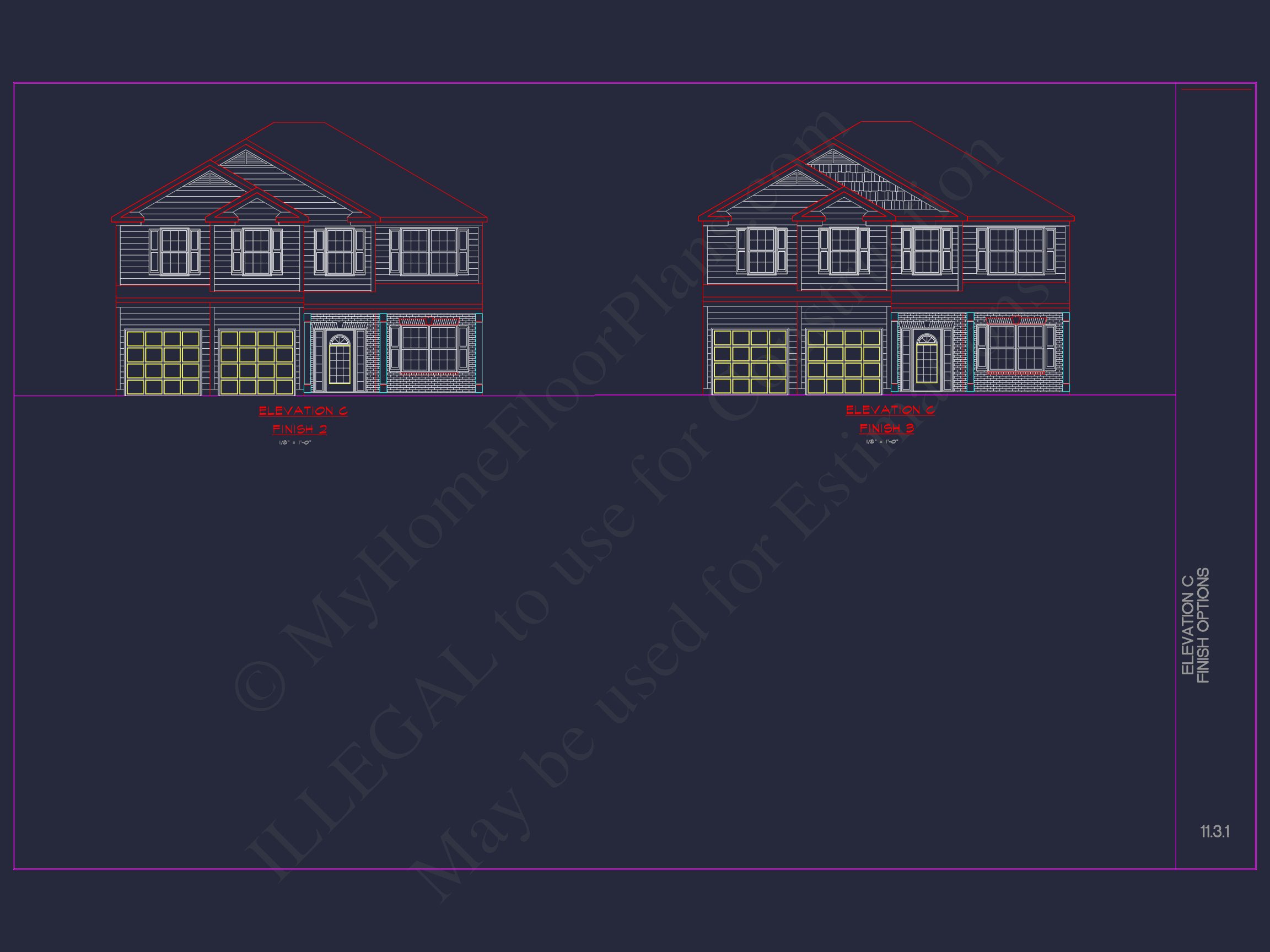 Elegant house Plan with CAD Blueprint and Modern Designs