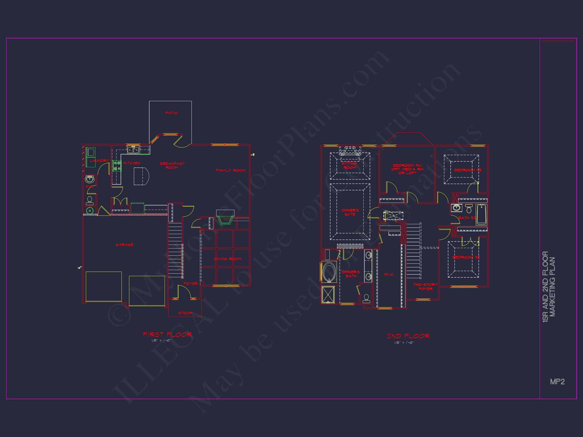 Elegant house Plan with CAD Blueprint and Modern Designs