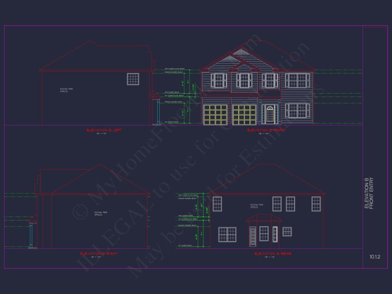 Elegant house Plan with CAD Blueprint and Modern Designs