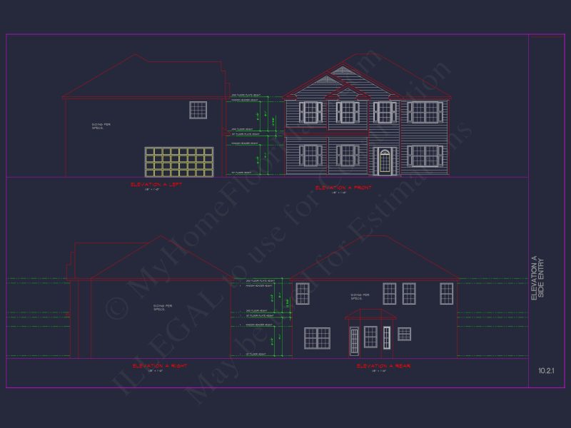 Elegant house Plan with CAD Blueprint and Modern Designs
