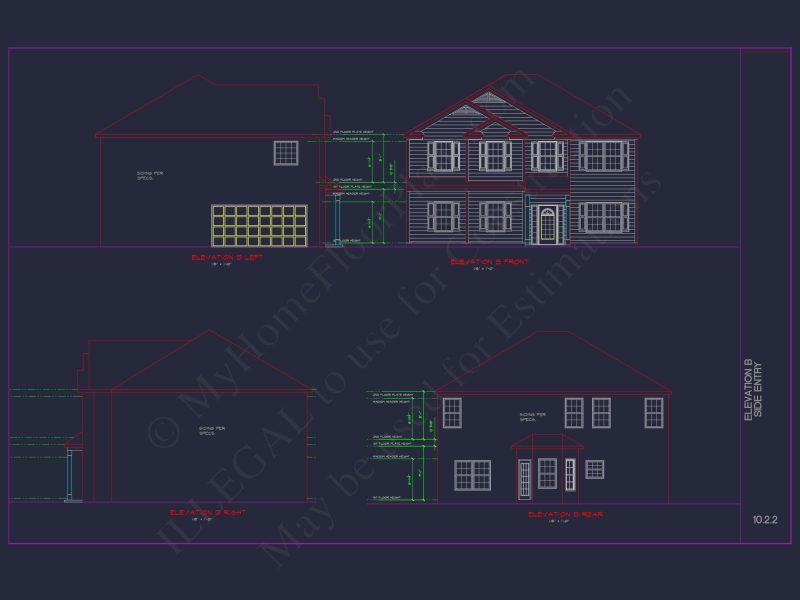 Elegant house Plan with CAD Blueprint and Modern Designs