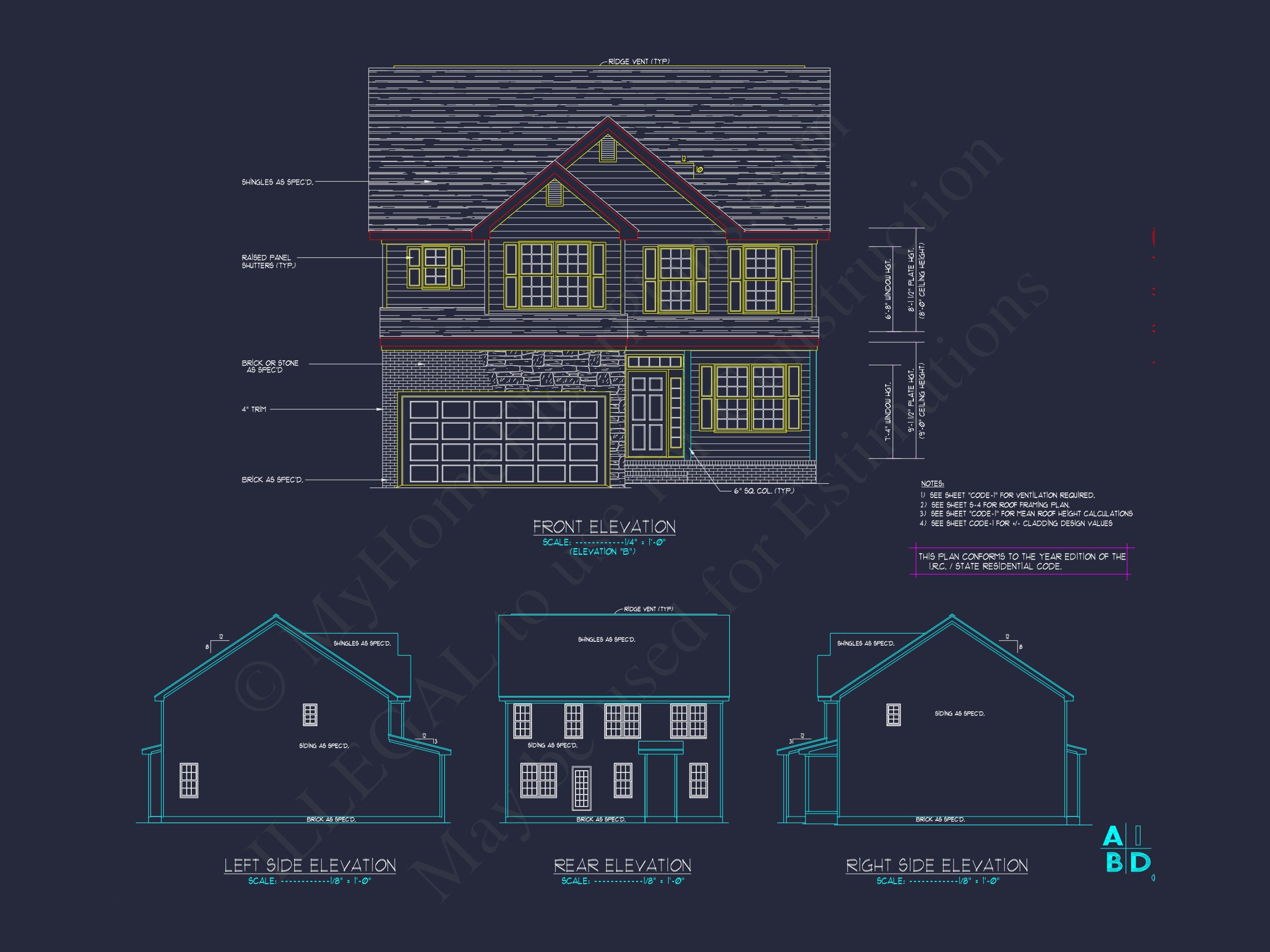Elegant house Plan with CAD Design: 3 Bed,2.5 Bath Blueprint