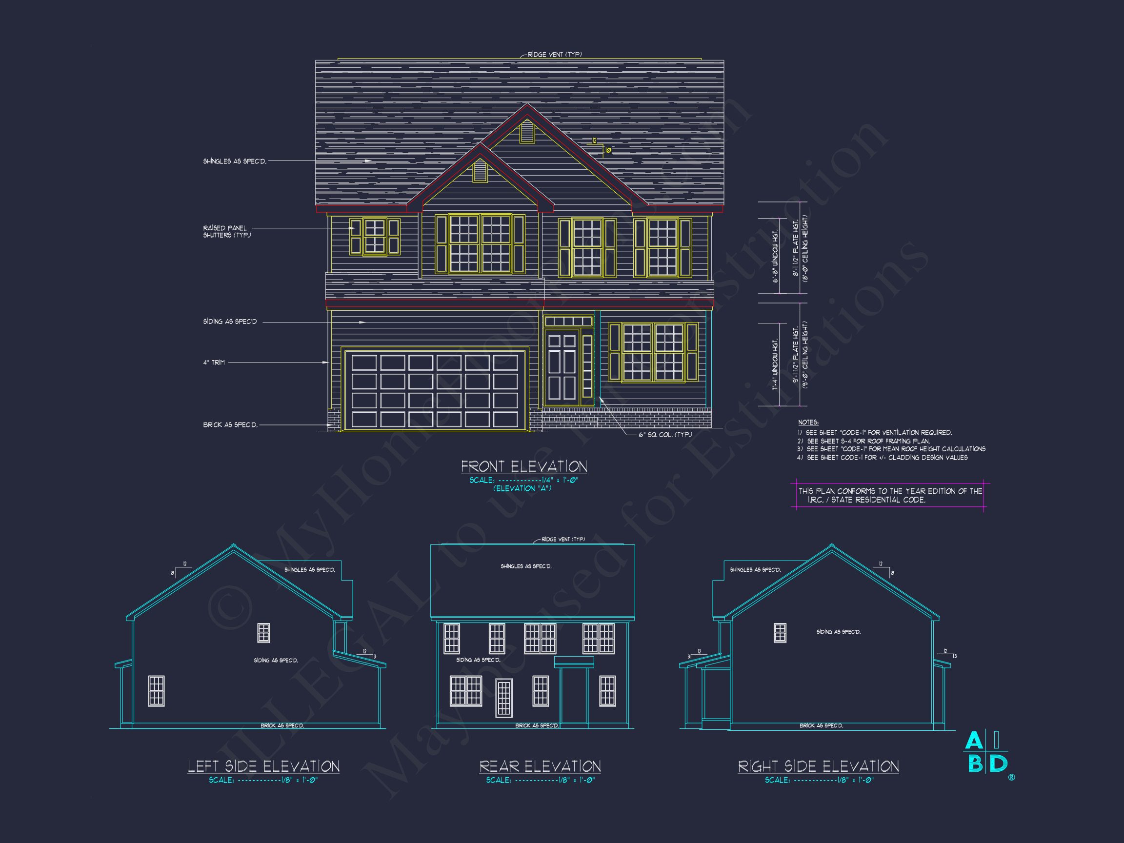 Elegant house Plan with CAD Design: 3 Bed,2.5 Bath Blueprint