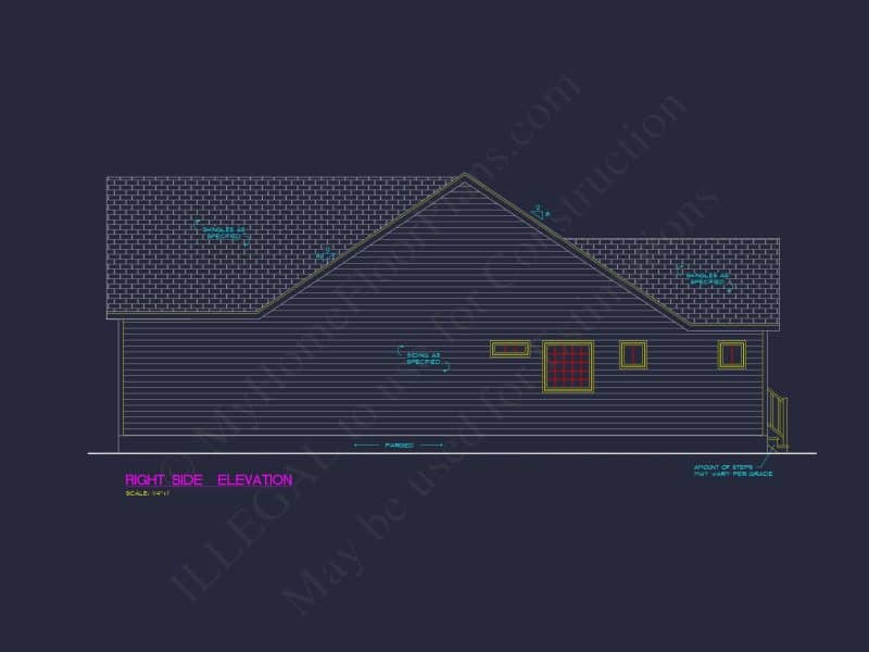 Elegant house Plan with Open Floor Blueprint & CAD Designs