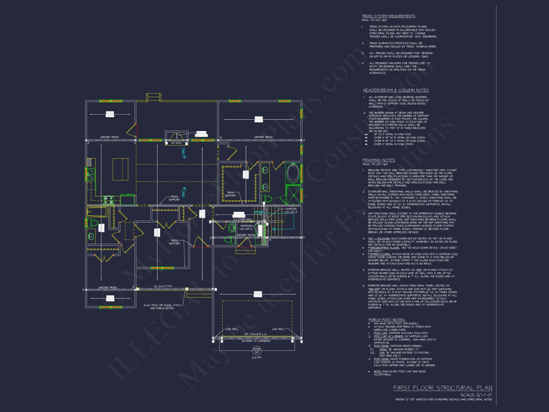 Elegant house Plan with Open Floor Blueprint & CAD Designs