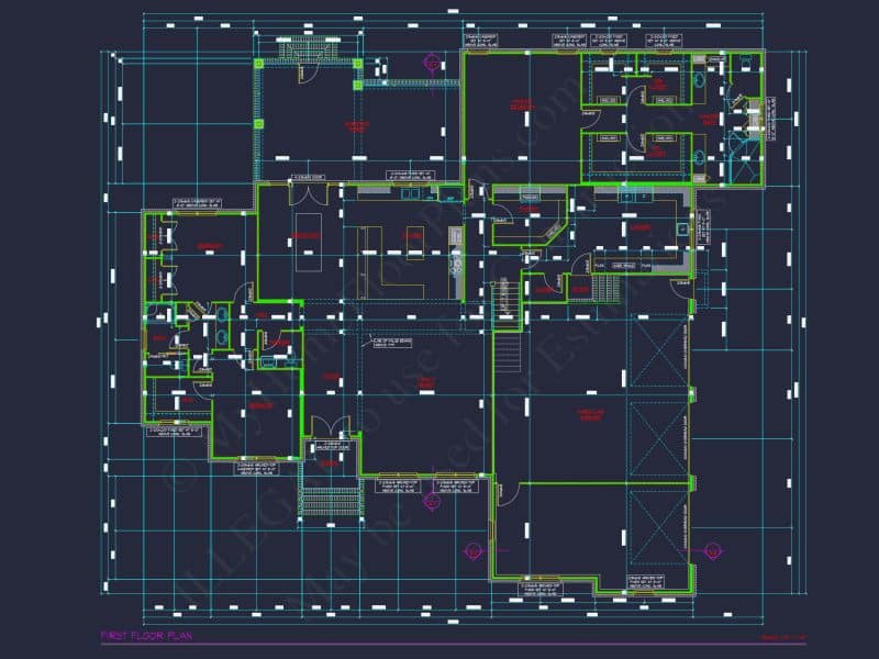 Elegant house Plan with Spacious Floor Plan and CAD Blueprint