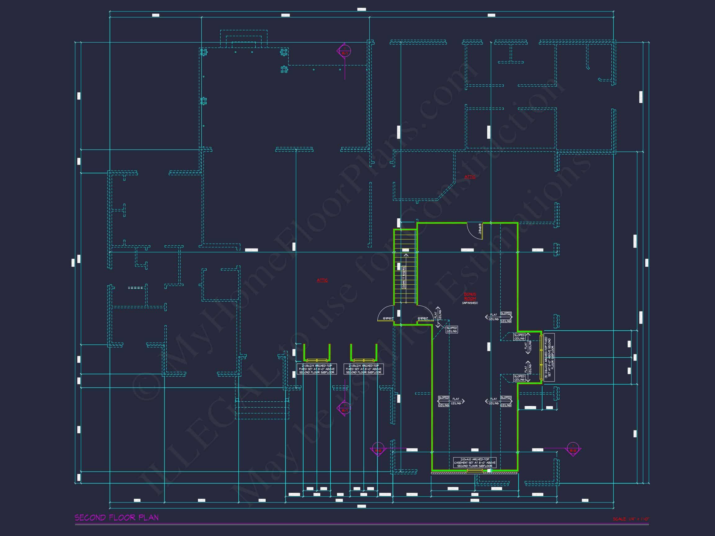 Elegant house Plan with Spacious Floor Plan and CAD Blueprint