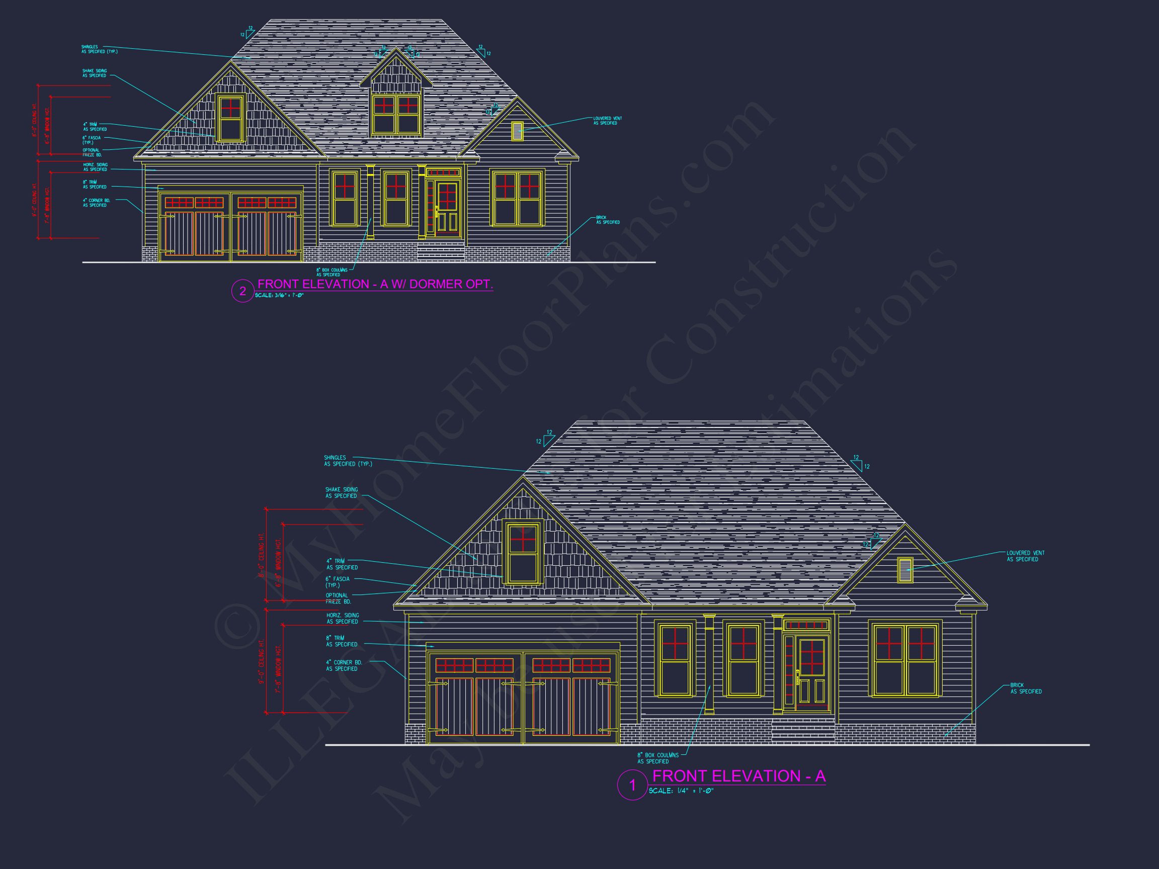 Elegant house Design Blueprint – CAD Floor Plan with Details