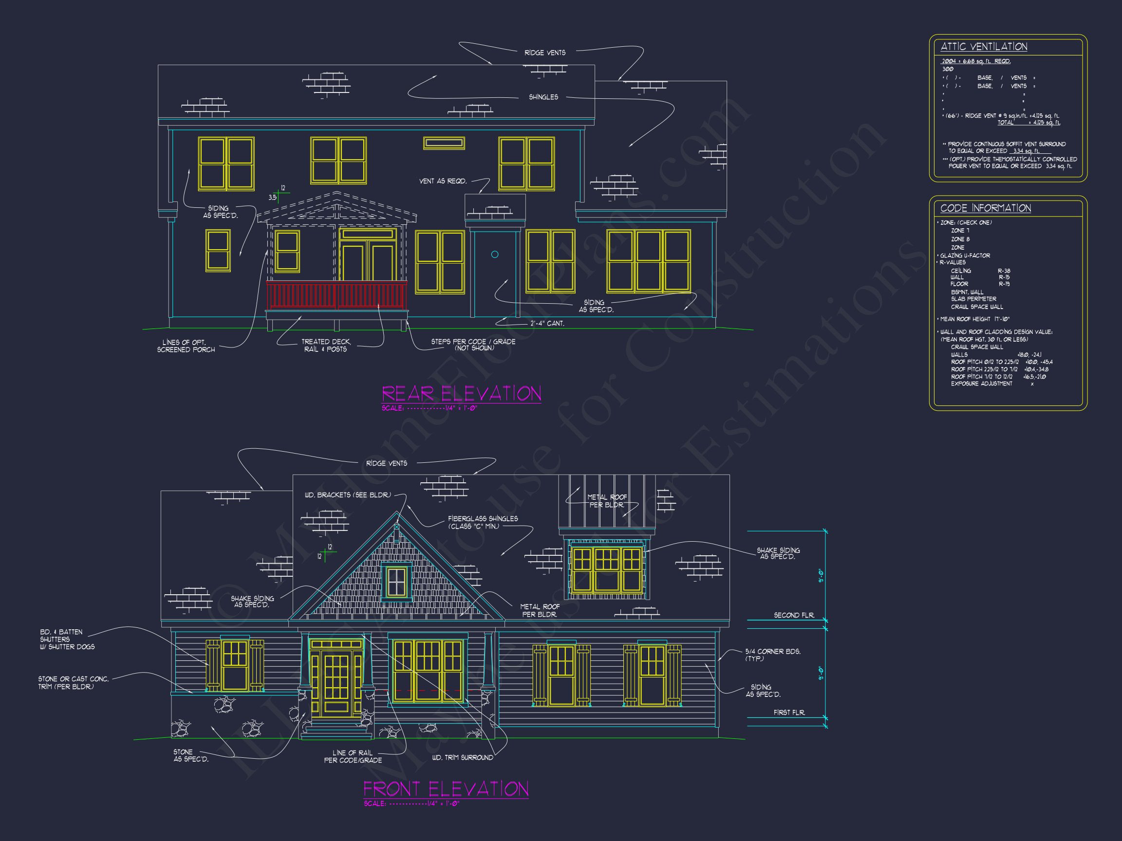 Elegant house Floor Plan: 2-Story CAD Design with 4 Bedrooms