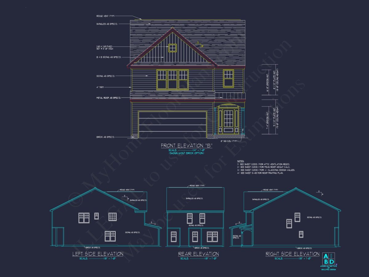Elegant house Plan with 2 Floors and CAD Blueprint Designs