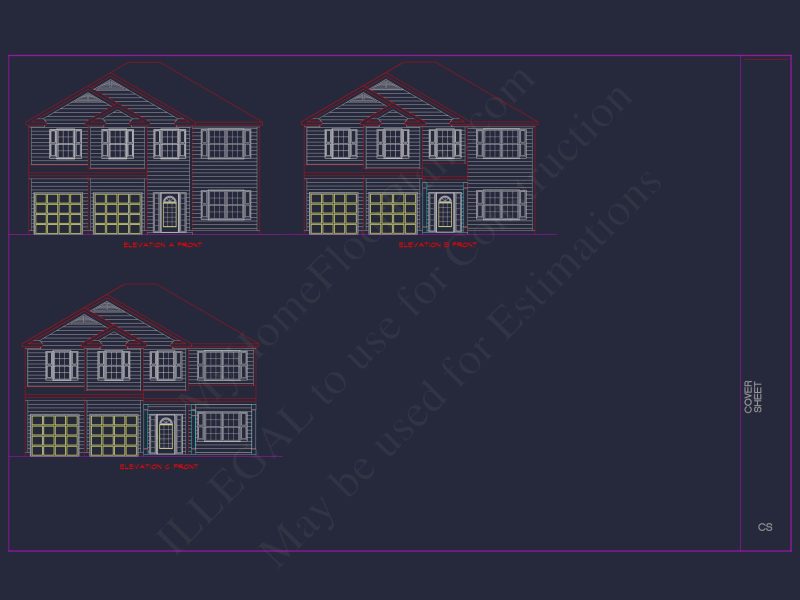 Elegant house Plan with CAD Blueprint and Modern Designs