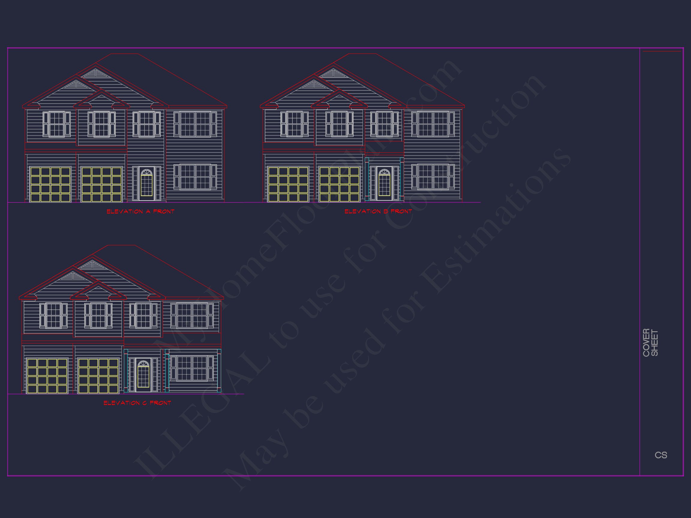 Elegant house Plan with CAD Blueprint and Modern Designs