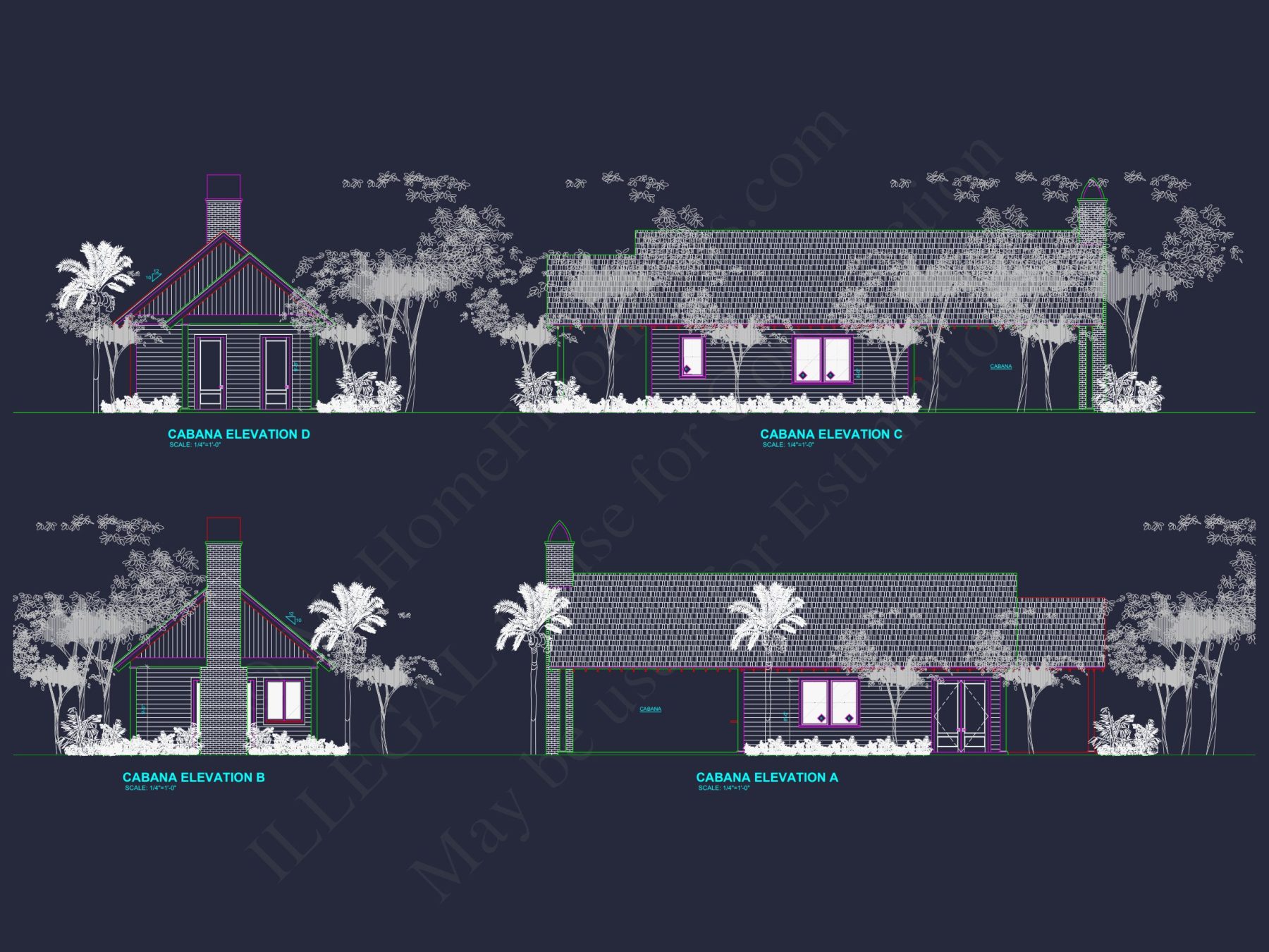 Elegant Southern house Plan with Detailed CAD Floor Designs